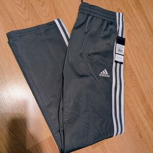 Adidas Kids Charcoal Joggers with White Stripes NWT Medium